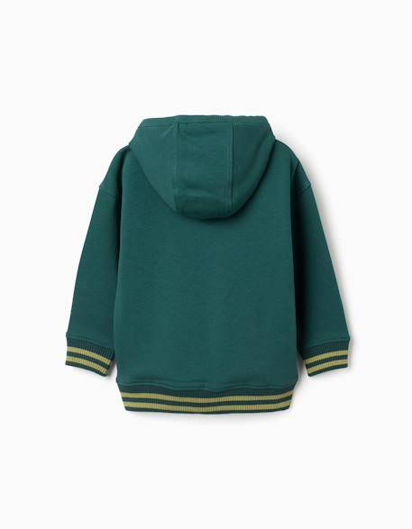 Sweat en coton peigné à capuche et imprimé clay horse Vert foncé 2 - vertbaudet enfant 
