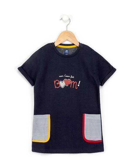 Robe manches courtes fille Bleu indigo 1 - vertbaudet enfant 