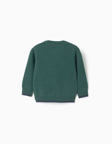 Pull en laine mélangée b&s Vert 2 - vertbaudet enfant 