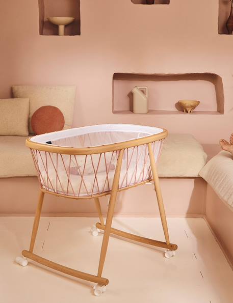 Berceau KUMI avec Matelas Organique Bois de rose+Desert+Hazelnut 1 - vertbaudet enfant 