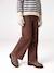 Pantalon fille large couleur bleu grisé+chocolat+prune+rose+vert 8 - vertbaudet enfant 