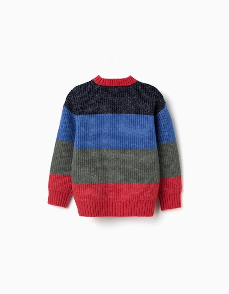 Pull en maille à rayures Rouge 3 - vertbaudet enfant 