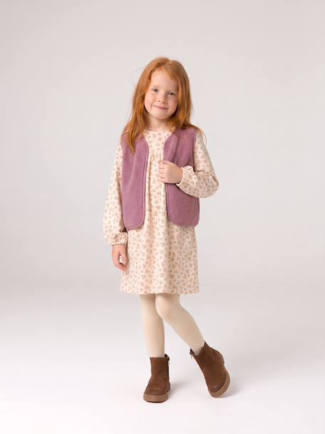 Ensemble robe 3 pièces enfant fille écru+mauve 16 - vertbaudet enfant 