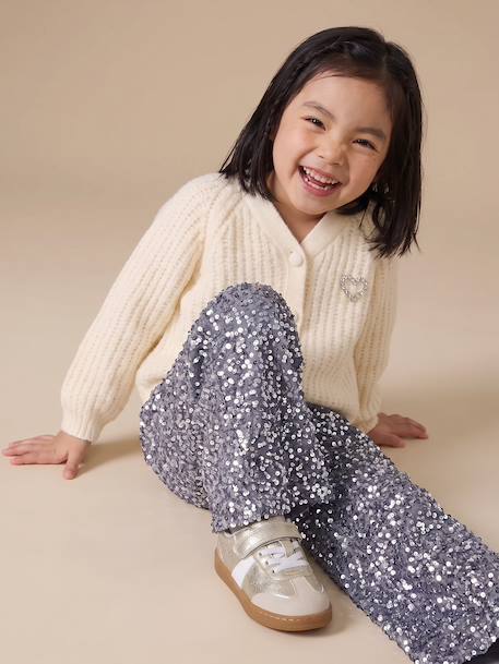 Pantalon large sequin noël fille argenté 2 - vertbaudet enfant 