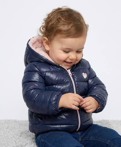 Doudoune à capuche bébé fille Indigo 1 - vertbaudet enfant 
