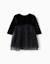 Robe à manches longues en velours et tulle avec lurex Noir 1 - vertbaudet enfant 