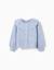 Cardigan en maille ajourée avec maxi col Bleu 1 - vertbaudet enfant 