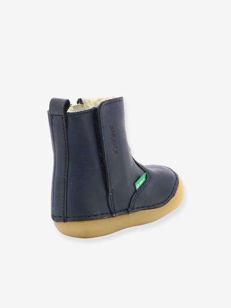 Boots fourrées cuir bébé garçon Socool Cho 1ers pas marine 4 - vertbaudet enfant 