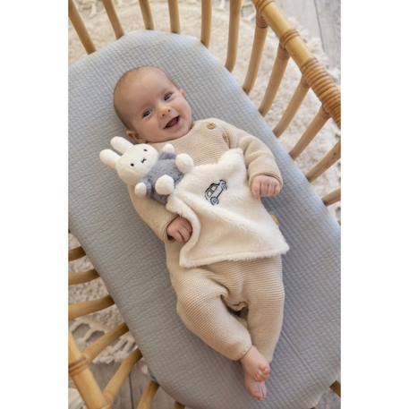 Doudou plat  miffy - fluffy Bleu et blanc+Rose 4 - vertbaudet enfant 