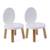 Lot de 2 ma première chaise enfant ovaline  1-4 ans Blanc et bois 1 - vertbaudet enfant 