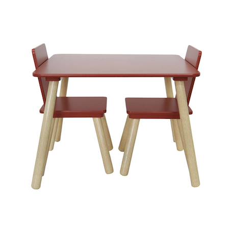 Table carrée enfant bois de pin 2 assises - judith Blanc+Rose+Terracotta+Vert+Vert olive 17 - vertbaudet enfant 