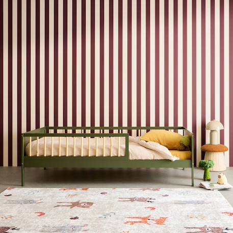 Lit enfant 90 x 190 cm pin naturel sommier à lattes inclus vert et blanc - elio Blanc+Vert 7 - vertbaudet enfant 