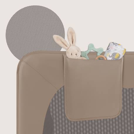 Barrière de lit bébé hanna 150 x 66 cm pliable avec filet aéré et protection anti-chute Beige melange+Black onyx+Grey melange 6 - vertbaudet enfant 