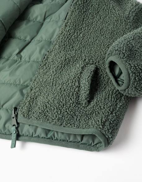 Doudoune réversible avec sherpa Vert foncé 5 - vertbaudet enfant 