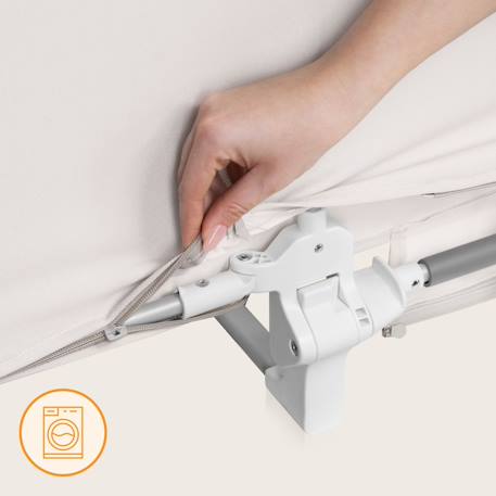 Barrière de lit lora pliable avec protection anti-chute et sac de transport Beige sand+Grey stone 4 - vertbaudet enfant 