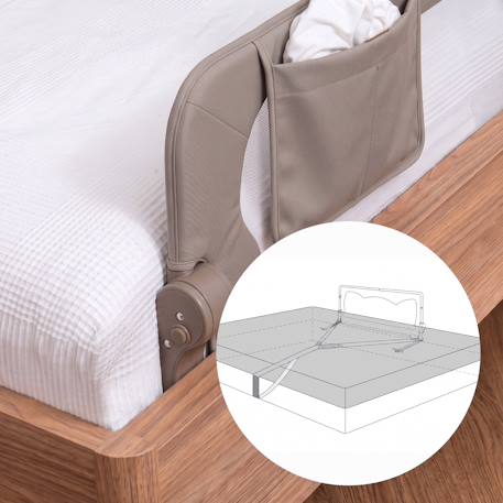 Barrière de lit bébé eva 150 cm pliable avec filet aéré et protection anti-chute Beige melange+Black onyx+Grey melange 15 - vertbaudet enfant 