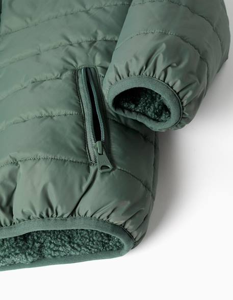 Doudoune réversible avec sherpa Vert foncé 4 - vertbaudet enfant 