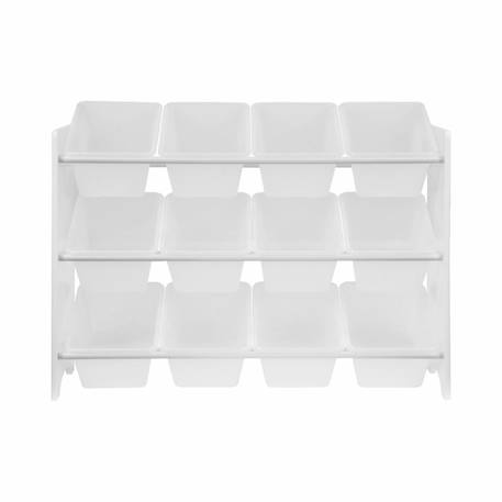 Meuble de rangement jouet avec 12 casiers, tobias, l 84 x p 29,5 x h 60cm Blanc+Naturel 5 - vertbaudet enfant 