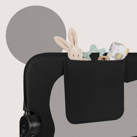 Barrière de lit bébé eva 150 cm pliable avec filet aéré et protection anti-chute Beige melange+Black onyx+Grey melange 12 - vertbaudet enfant 