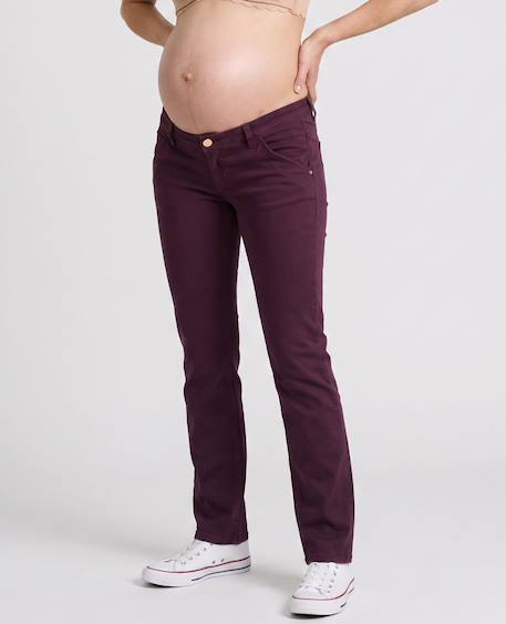 Jean de grossesse coupe droite isae Camel+Prune 8 - vertbaudet enfant 