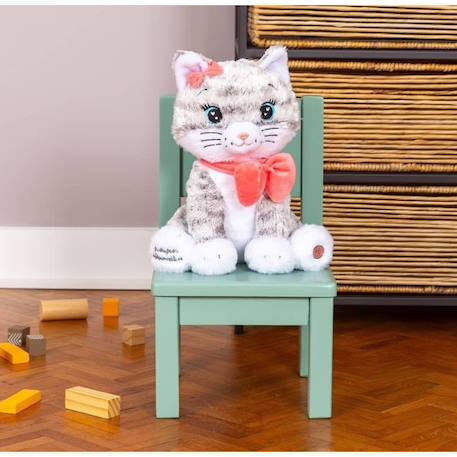 Veilleuse moustache - mon chaton lumineux et musical - 28cm Gris et blanc 4 - vertbaudet enfant 