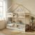 Lit enfant superposé cabane 90 x 190 cm pin naturel avec sommier et lit tiroir - roya Blanc+Vert 1 - vertbaudet enfant 
