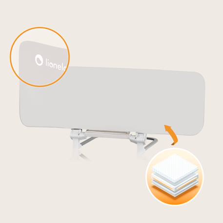 Barrière de lit lora pliable avec protection anti-chute et sac de transport Beige sand+Grey stone 2 - vertbaudet enfant 