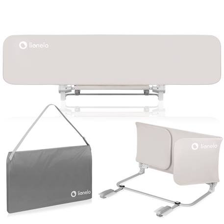 Barrière de lit lora xl pliable avec protection anti-chute et sac de transport Beige sand+Grey stone 1 - vertbaudet enfant 