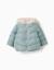 Doudoune avec capuche et doublure en peluche douce synthétique Vert 1 - vertbaudet enfant 