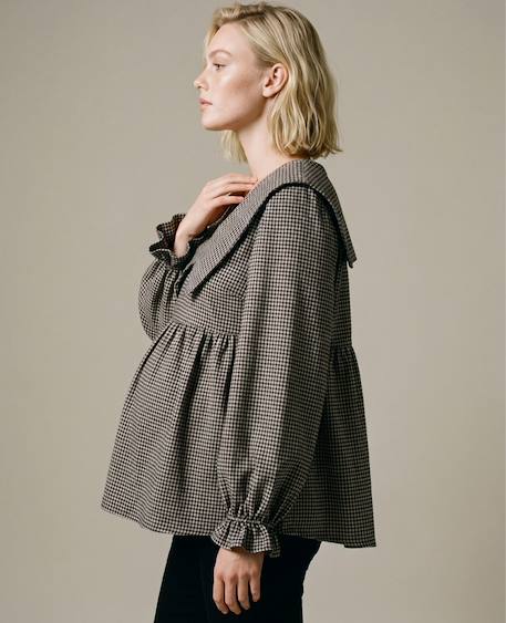 Blouse de grossesse et d'allaitement amandine Beige/noir 2 - vertbaudet enfant 
