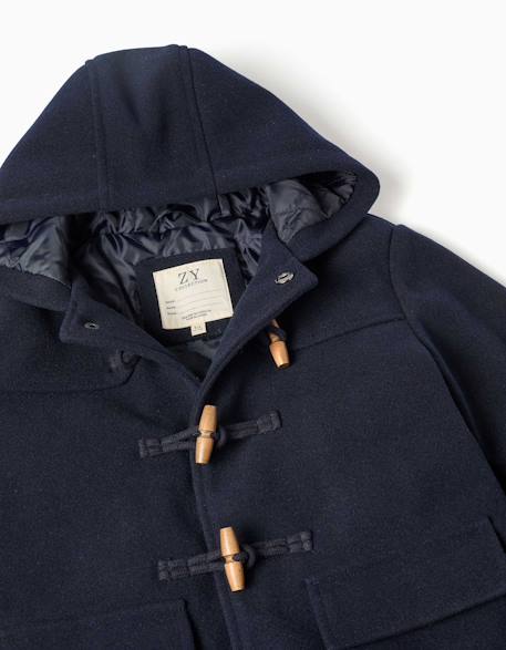 Manteau à effet laine avec poches b&s Bleu 3 - vertbaudet enfant 