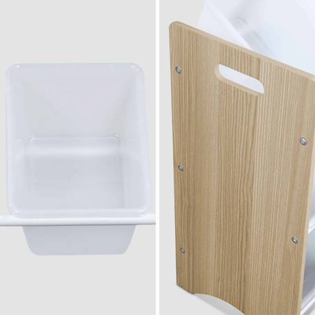 Meuble de rangement pour enfant avec 9 casiers - tobias - mdf décor bois naturel, 64x29.5x60cm Blanc+Naturel+Vert céladon 11 - vertbaudet enfant 