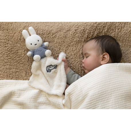 Doudou plat  miffy - fluffy Bleu et blanc+Rose 3 - vertbaudet enfant 