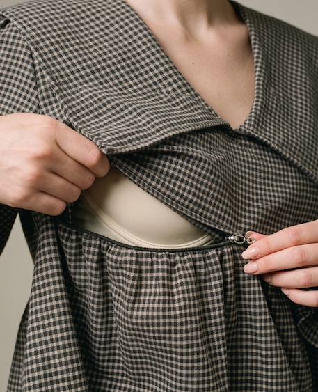 Blouse de grossesse et d'allaitement amandine Beige/noir 5 - vertbaudet enfant 