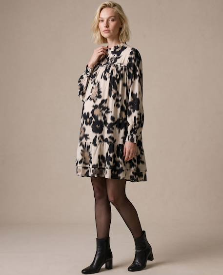Robe de grossesse et allaitement elisabeth Beige+Multico 2 - vertbaudet enfant 