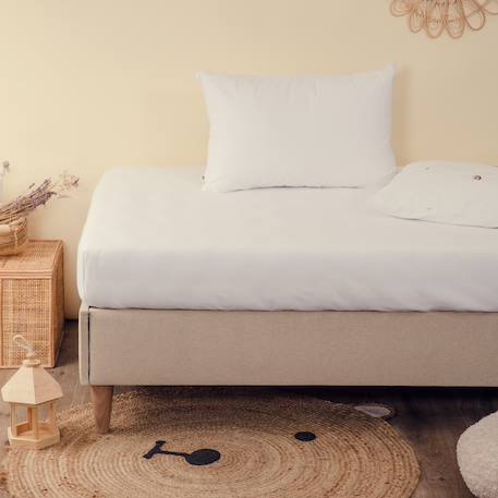 Protège matelas enfant flanelle de coton bio Blanc 1 - vertbaudet enfant 