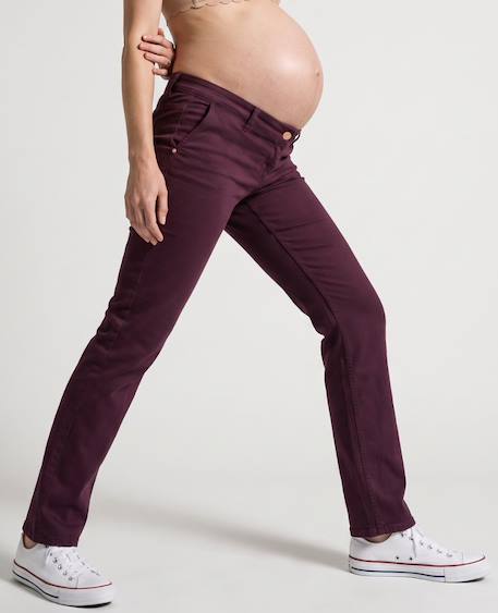 Jean de grossesse coupe droite isae Camel+Prune 10 - vertbaudet enfant 