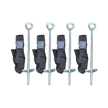 Kit d'ancrage pour trampolines de toutes tailles, 4 sardines de fixation et sangles Noir 1 - vertbaudet enfant 