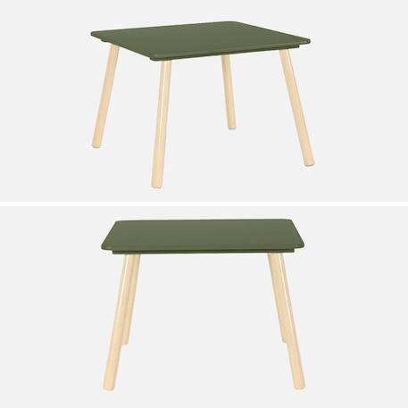Table carrée enfant bois de pin 2 assises - judith Blanc+Rose+Terracotta+Vert+Vert olive 29 - vertbaudet enfant 