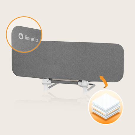 Barrière de lit lora pliable avec protection anti-chute et sac de transport Beige sand+Grey stone 8 - vertbaudet enfant 