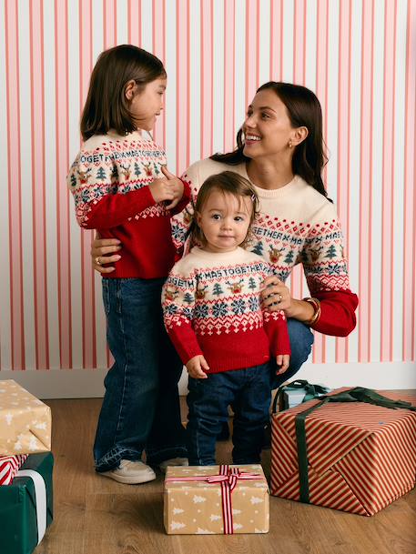 Pull de Noël bébé mixte Capsule Famille rouge 7 - vertbaudet enfant 