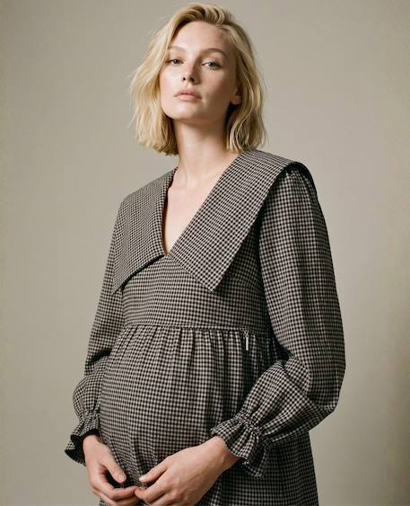 Blouse de grossesse et d'allaitement amandine Beige/noir 1 - vertbaudet enfant 