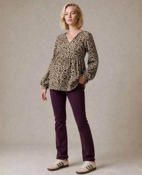 Jean de grossesse coupe droite isae Camel+Prune 7 - vertbaudet enfant 