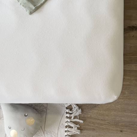 Protège matelas enfant flanelle de coton bio Blanc 3 - vertbaudet enfant 