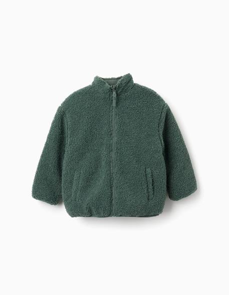 Doudoune réversible avec sherpa Vert foncé 1 - vertbaudet enfant 
