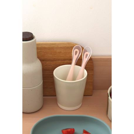 Lot 2 cuillères 1er âge silicone avec boite de transport Naturel 4 - vertbaudet enfant 