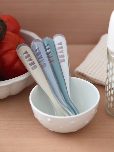 Lot de 4 cuillères 1er âge Soft bleu/gris/ocre+blue/ eucalyptus/ pink/ mist+vert sauge 2 - vertbaudet enfant 