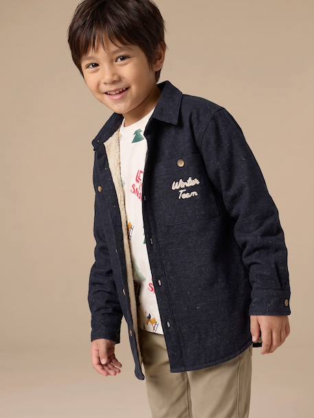 Chemise garçon manches longues gris chiné 2 - vertbaudet enfant 