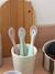 Lot de 4 cuillères 1er âge Soft bleu/gris/ocre+blue/ eucalyptus/ pink/ mist+vert sauge 11 - vertbaudet enfant 