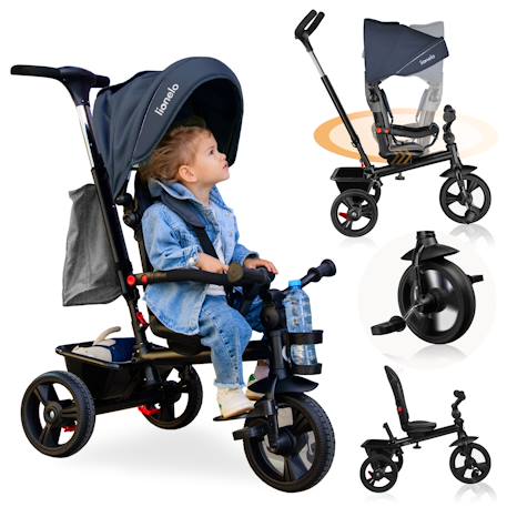 Tricycle poussette haari jusqu’à 25 kg avec siège réversible, panier et sac Beige taupe+Bubblegum+Green sage+Jeans+Pink rose+Stone grey 19 - vertbaudet enfant 